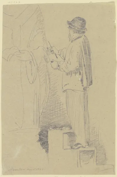 Bildhauer Schierholtz bei der Arbeit av Wilhelm Busch