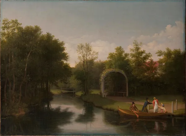 Arbour in the park of Sanderumgård manor av Christoffer Wilhelm Eckersberg