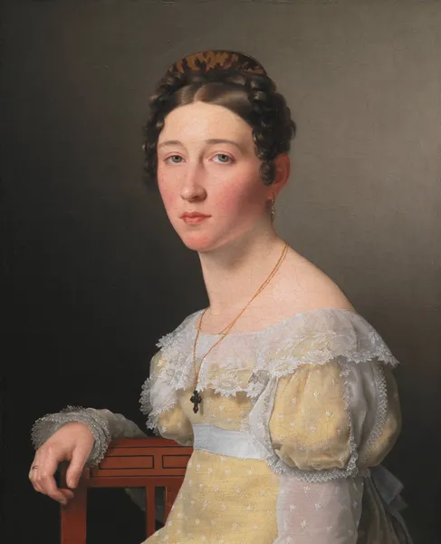 Portrait of Emilie Henriette Massmann, Betrothed of Frederik Wilhelm Caspar von Benzon av Christoffer Wilhelm Eckersberg