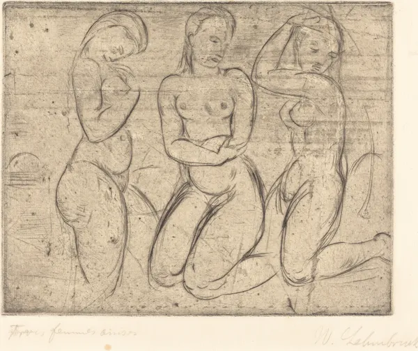Three Kneeling Women (Drei Frauen knied) av Wilhelm Lehmbruck