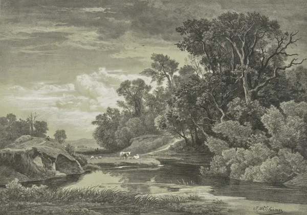 At the Arly near Karlsruhe av Johann Wilhelm Schirmer