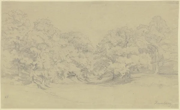 Chestnut forest near Kronberg av Johann Wilhelm Schirmer