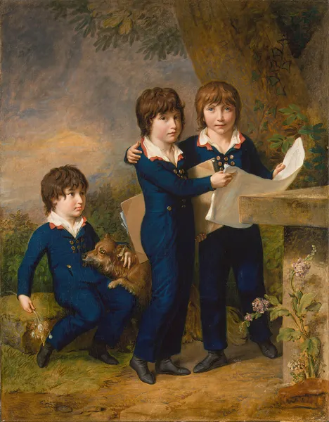 The Children of Martin Anton Heckscher; Johann Gustav Wilhelm Moritz (1797–1865), Carl Martin Adolph (1796–1850), and Leopold (born 1792) av Johann Heinrich Wilhelm Tischbein
