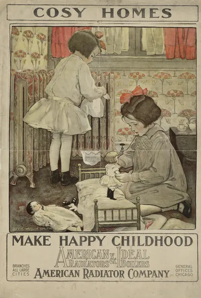 Cosy homes make happy childhood American Radiators & Ideal Boilers av Jessie Willcox Smith