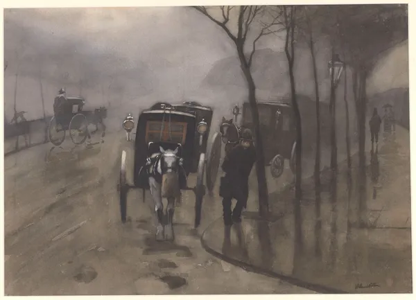Wachtende rijtuigen, Londen av Willem Witsen
