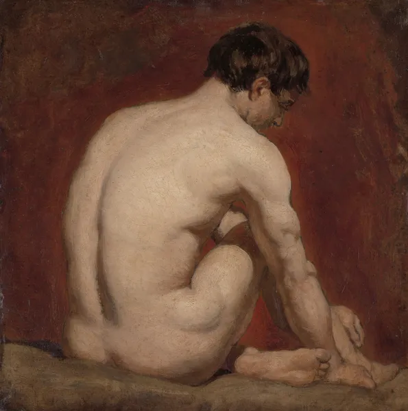 Male Nude, Kneeling, from the Back av William Etty