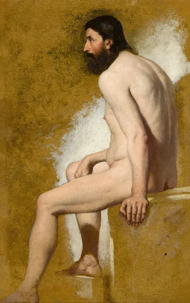 Study Of A Bearded Male Nude av William Etty