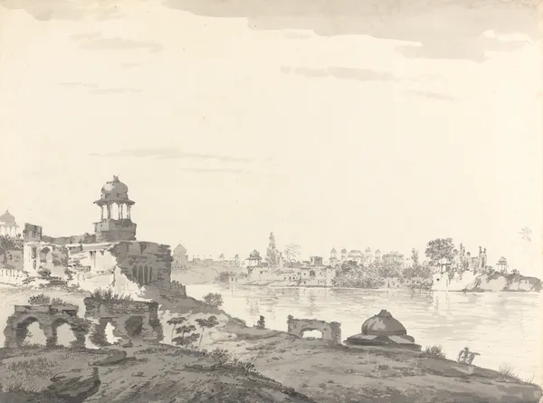 Original Drawings for Choix de Vues de L’Inde and Others Pl.09 av William Hodges