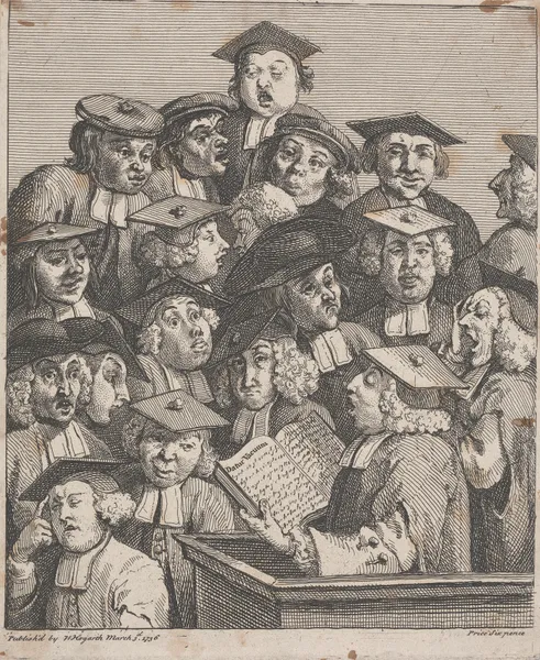 Scholars at a Lecture (A Chorus of Singers) av William Hogarth