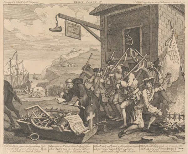 The Invasion, Plate I; France av William Hogarth