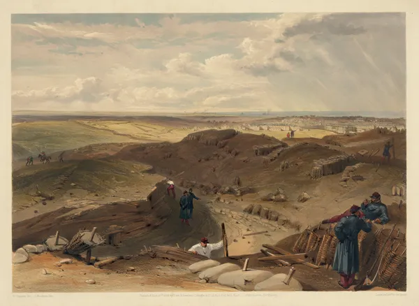 Ditch of the Malakoff, battery gervais and rear of the redan av William Simpson