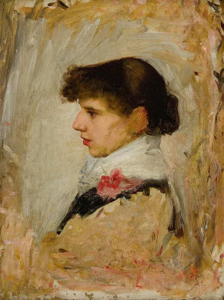 Head of a model av John William Waterhouse