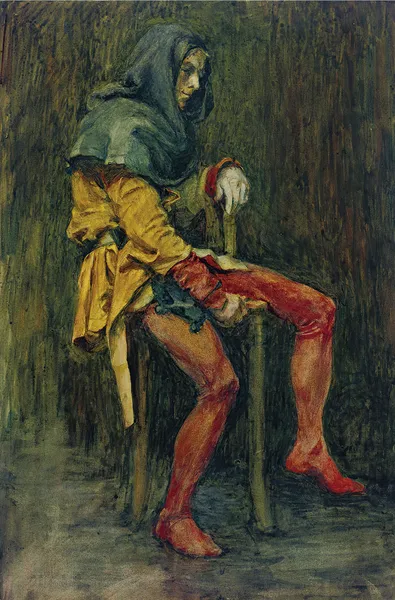 Touchstone, The Jester av John William Waterhouse