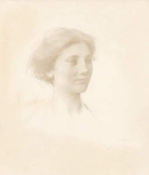 Head of a Girl av Thomas Wilmer Dewing