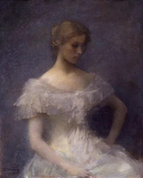 Young Girl Seated av Thomas Wilmer Dewing