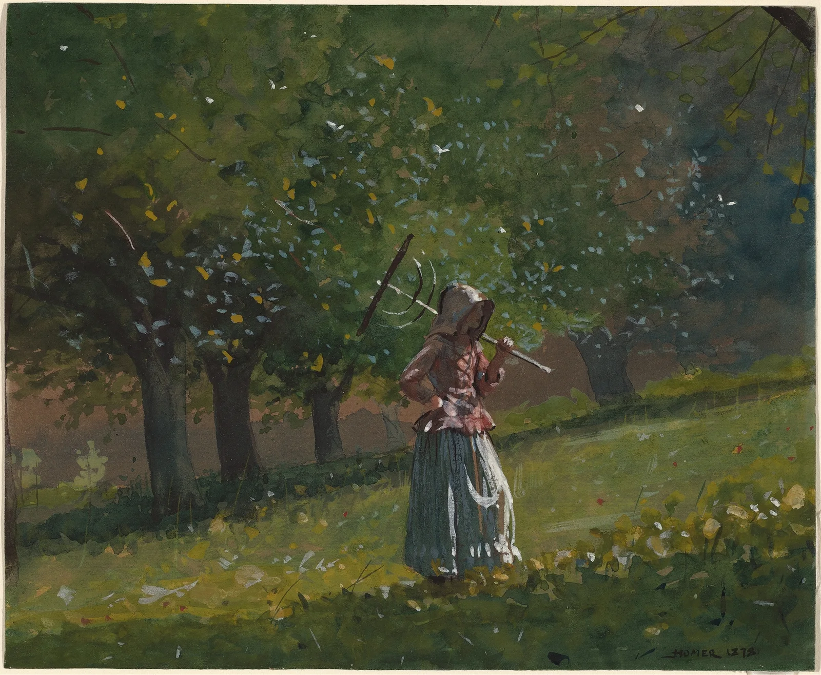 Girl with Hay Rake av Winslow Homer