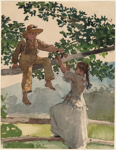 On the Fence av Winslow Homer