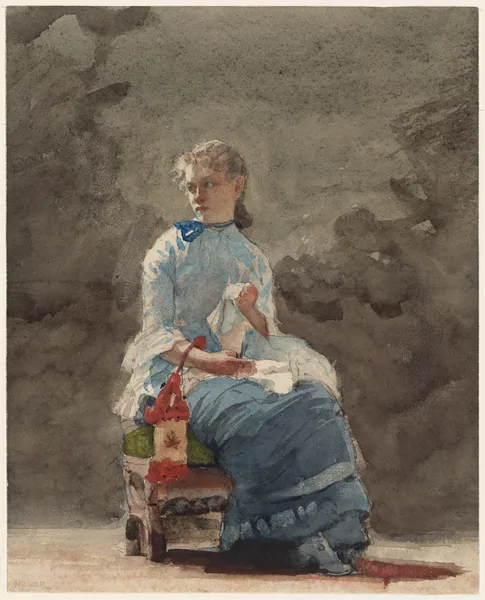 Young Woman Sewing av Winslow Homer