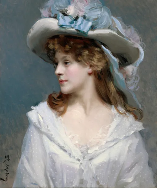 Woman In White av Raimundo de Madrazo y Garreta
