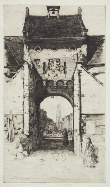 The Gateway of Bruges av David Young Cameron