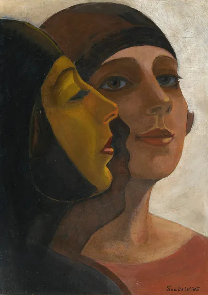 A Portrait Of Two Ladies av Sergey Yurievich Sudeikin