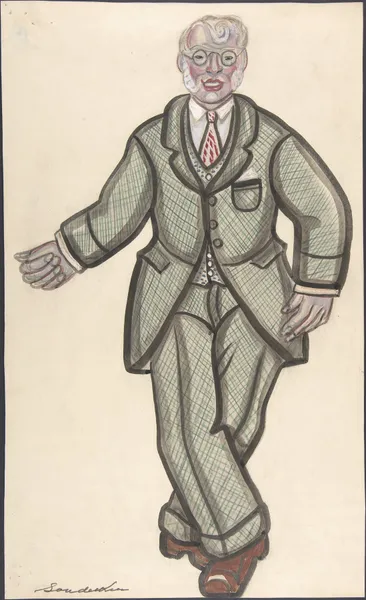 Man in a checkered suit av Sergey Yurievich Sudeikin