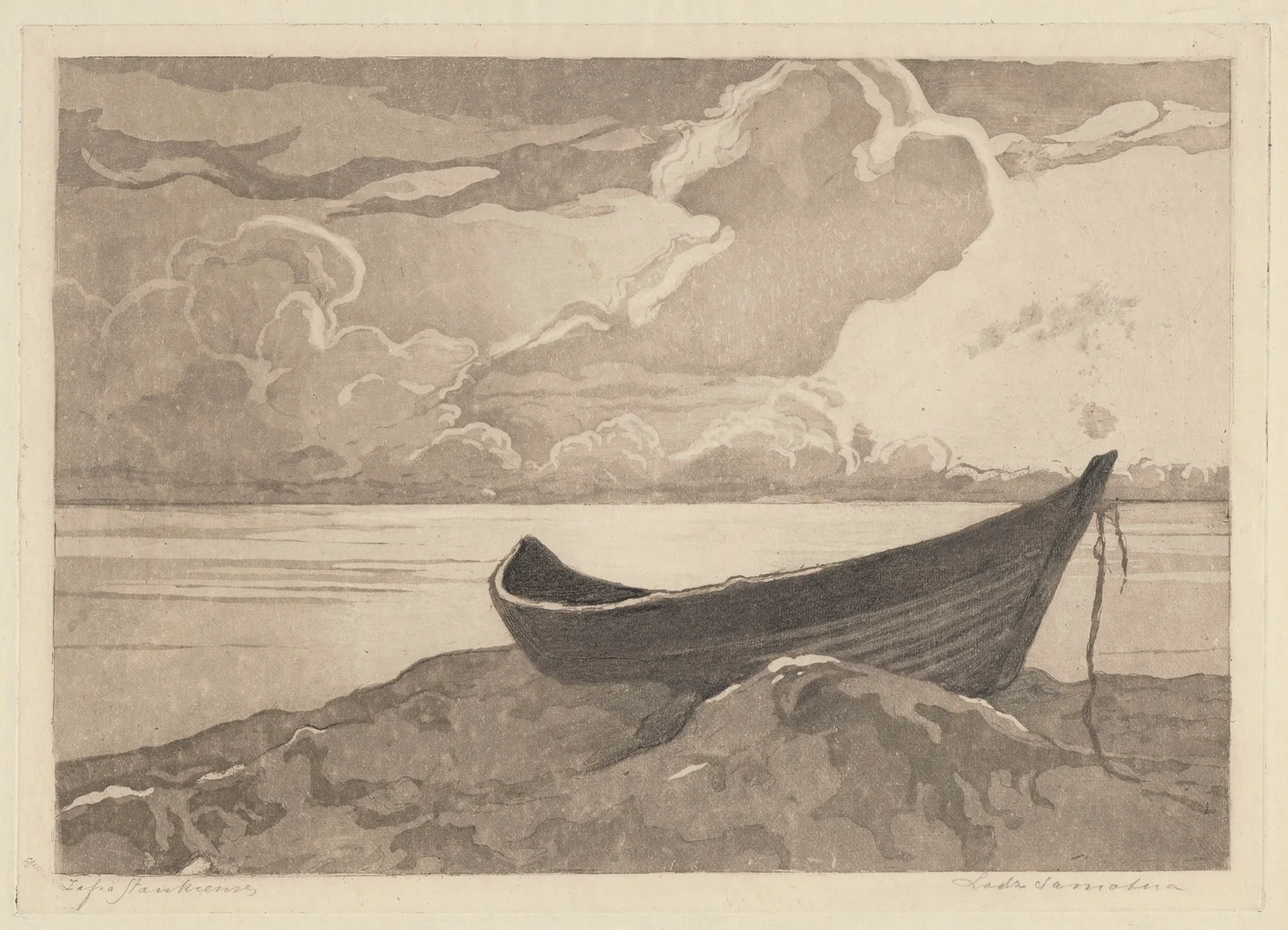 Lonely Boat (Jastarnia) av Zofia Stankiewicz