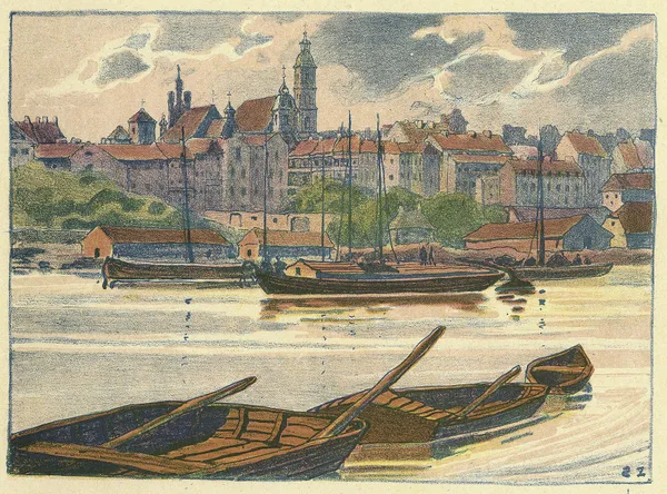Panorama of the Old Town from the side of the Praga District av Zofia Stankiewicz