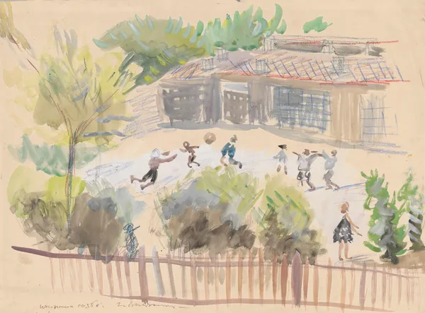 School backyard av Zygmunt Waliszewski